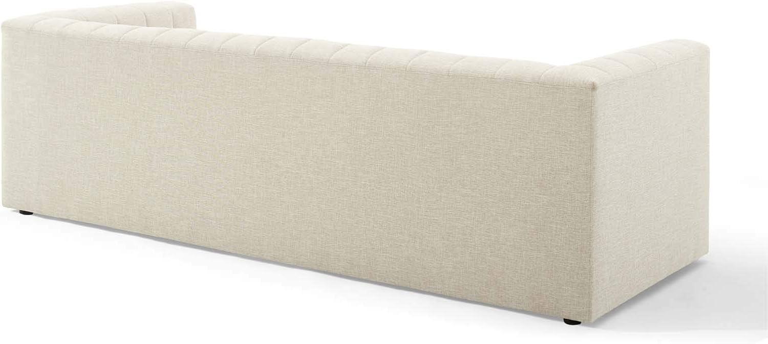 Modway Reflection Channel Tufted Upholstered Fabric Sofa in Beige