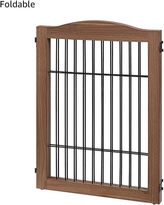 unipaws Extension Kit with Wood and Wire 2 Panels, Walnut