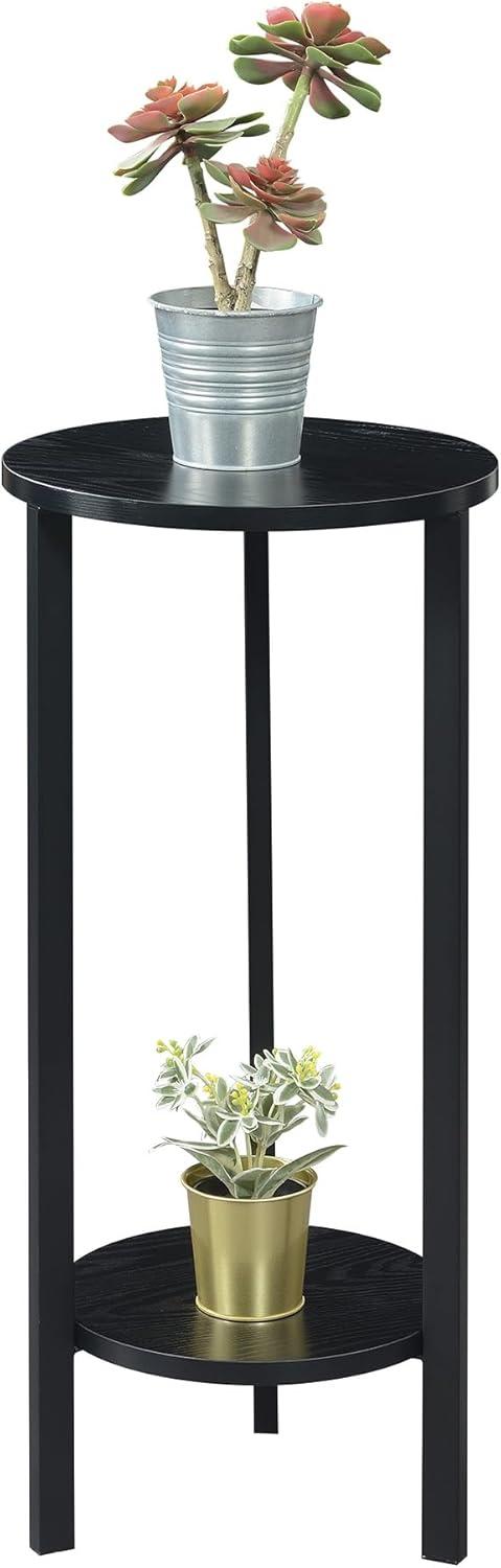 Convenience Concepts Graystone 31-inch 2 Tier Plant Stand, Black/Black