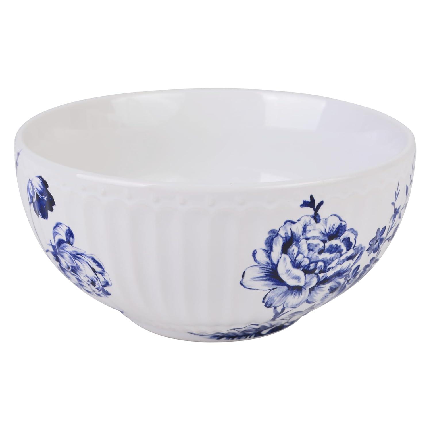 222 Fifth 222 Fifth Cassian Embossed Toile Blue Porcelain Dinnerware Set - Service For 4 (Set of 12)