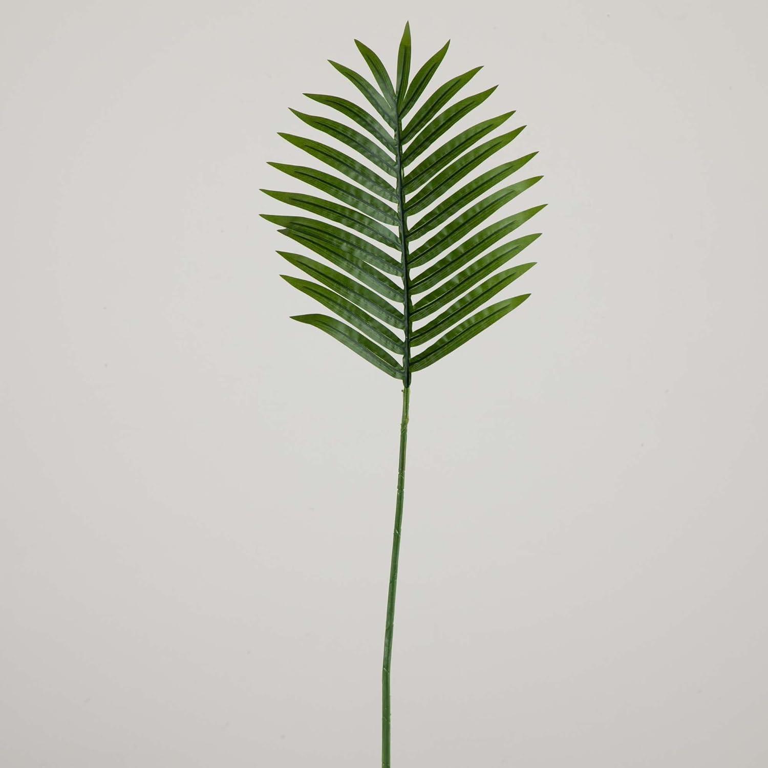 33-Inch Green Artificial Palm Leaf Stems, Set of 3