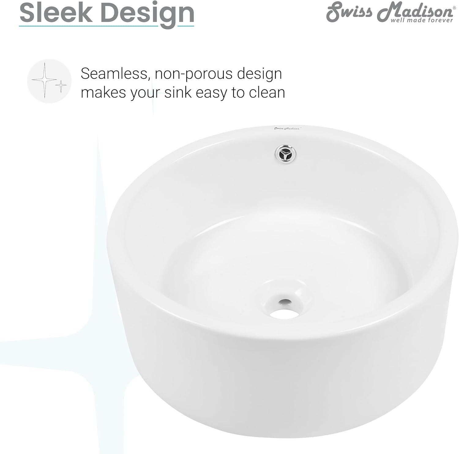 Monaco Round Ceramic Bathroom Vessel Sink