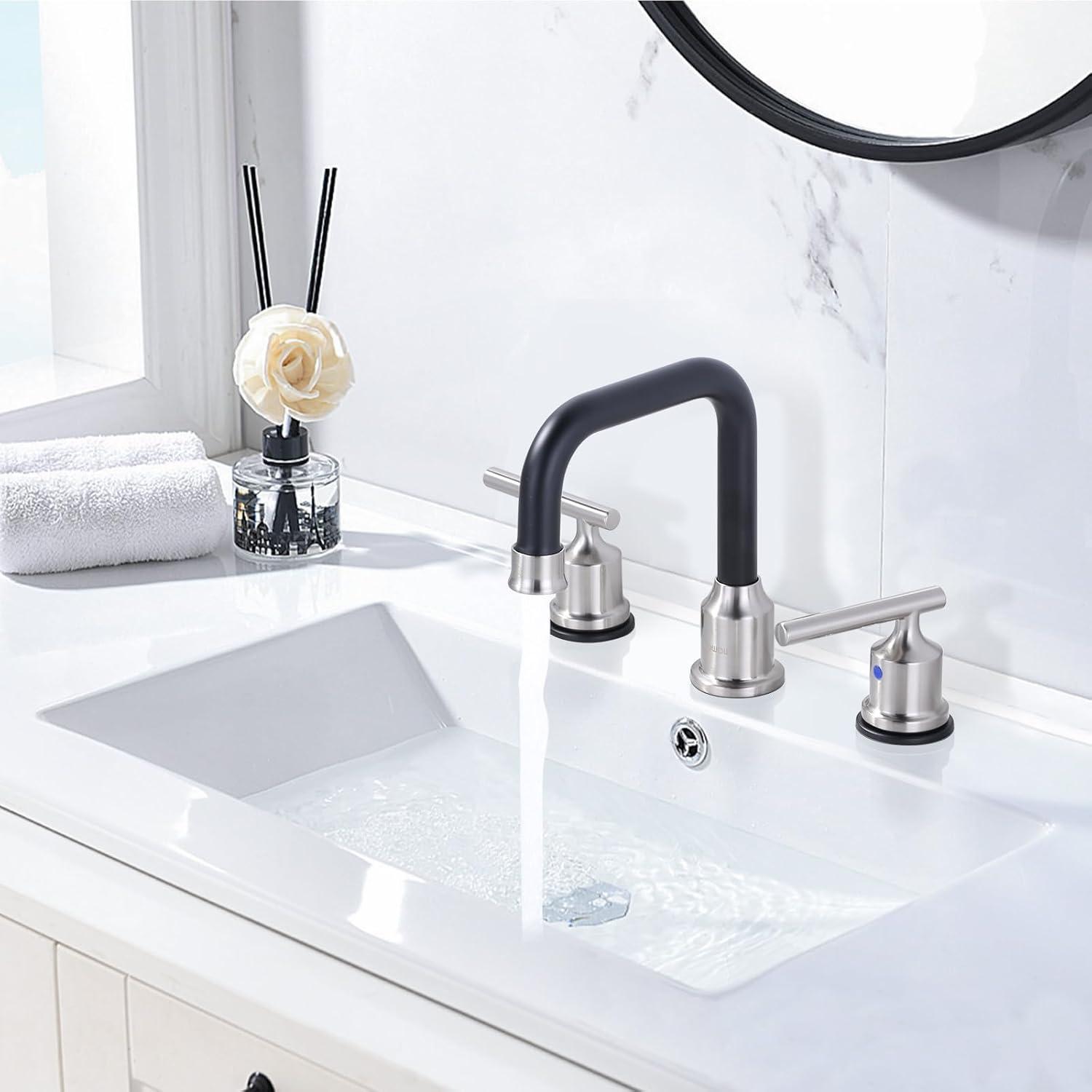 Widespread 2-handle Bathroom Faucet with Drain Assembly