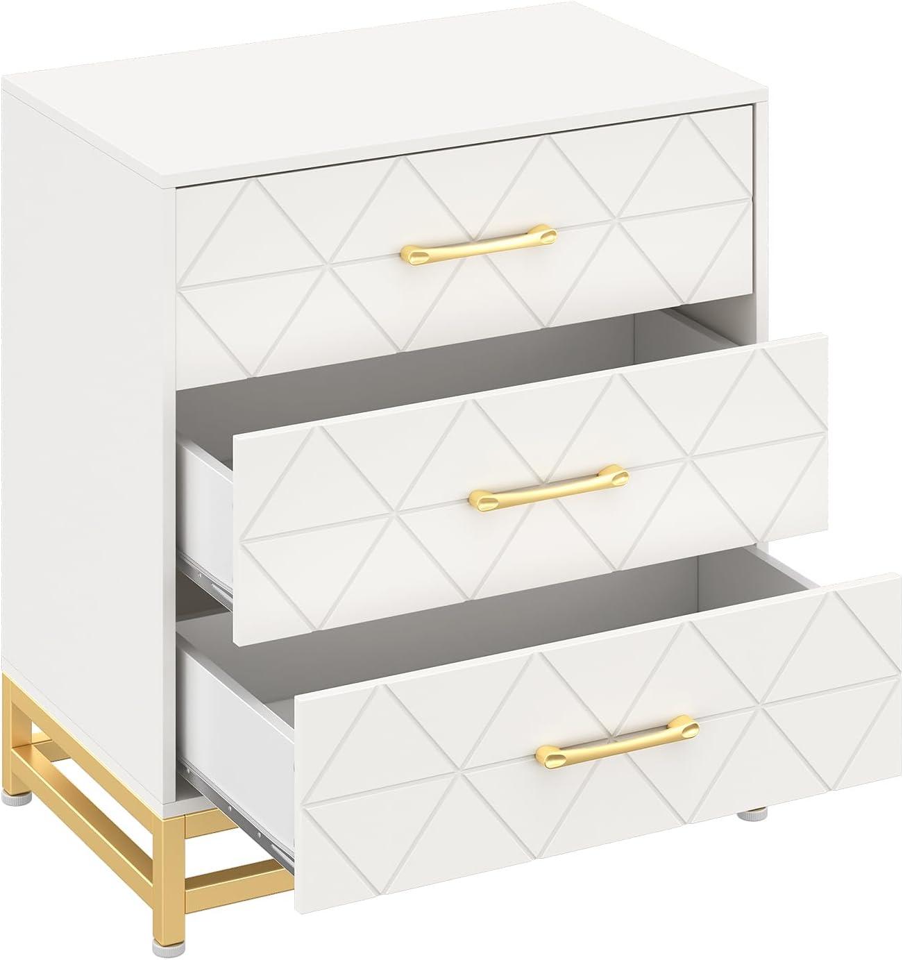 Garvee Dresser for Bedroom with 6 Drawer, Wood Dressers Chest of Drawers with Wide Drawers and Metal Handles for Living Room Hallway Entryway, White