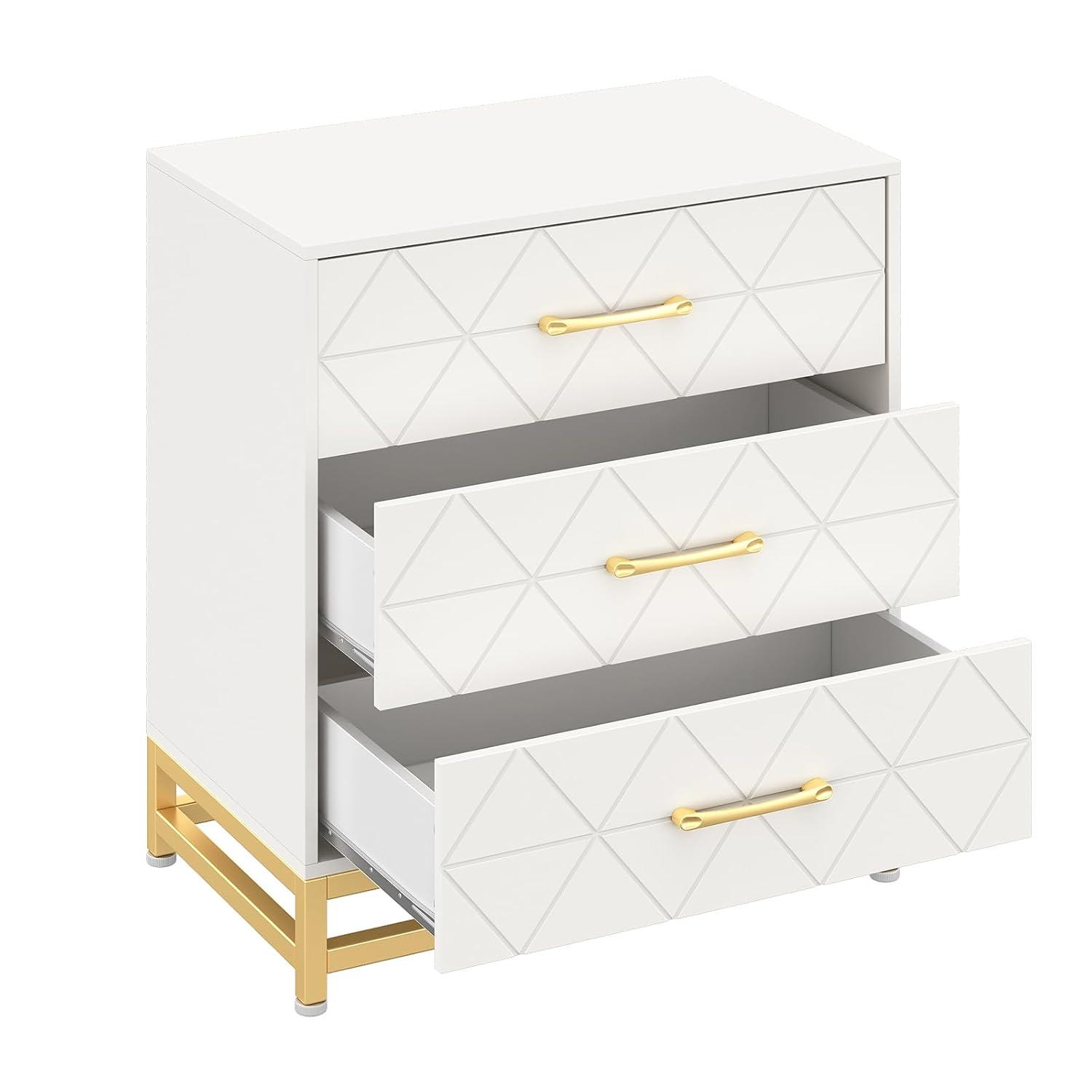 Garvee Dresser for Bedroom with 6 Drawer, Wood Dressers Chest of Drawers with Wide Drawers and Metal Handles for Living Room Hallway Entryway, White