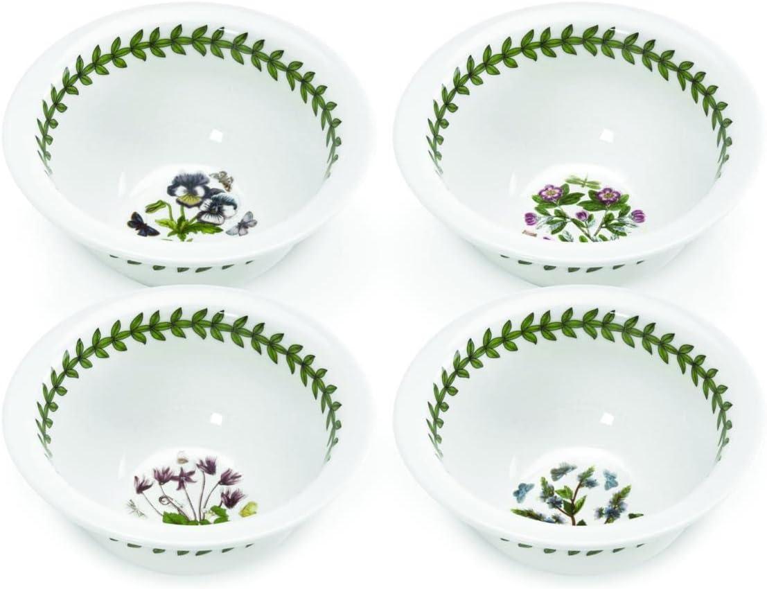 Botanic Garden Floral Motif Ceramic Mini Bowls, Set of 4