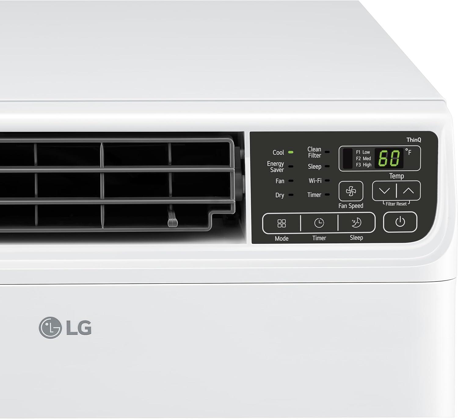 LG 6000 BTU Dual Inverter Smart Window Air Conditioner for 250 Sq. Ft. with 4 Speeds, Timer in White