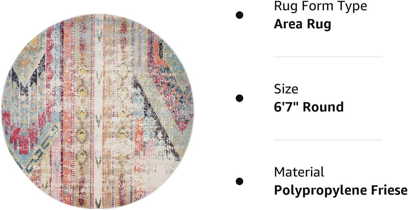 SAFAVIEH Monaco Risto Abstract Area Rug, Multi, 6'7" x 6'7" Round