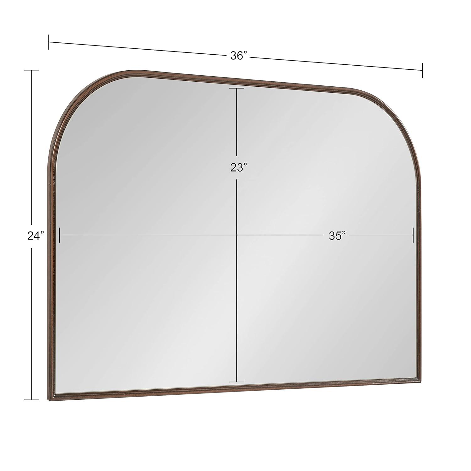 36" x 24" Caskill Framed Arch Wall Mirror Bronze - Kate & Laurel All Things Decor: Mantel Decor, No Assembly Required