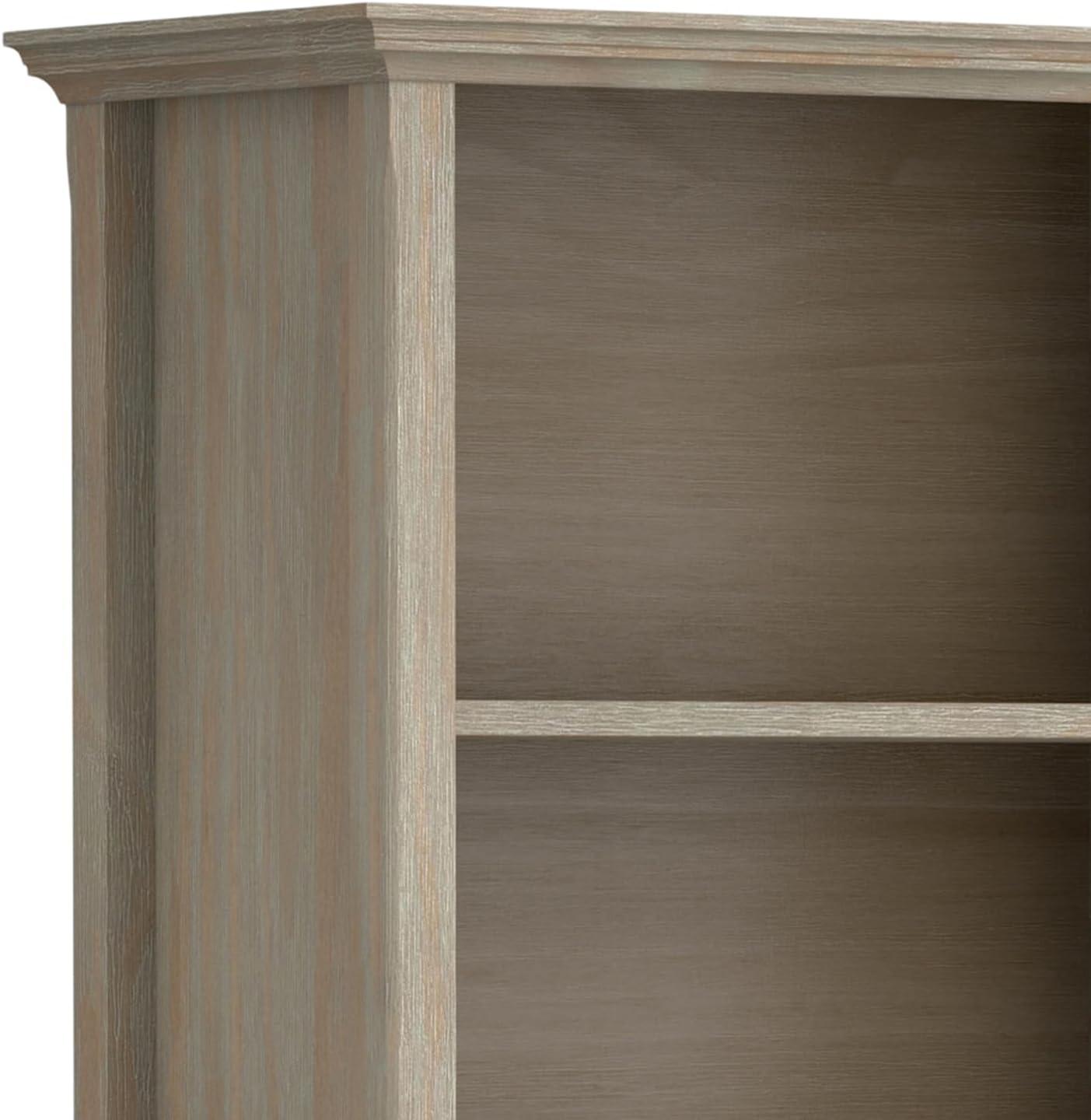 Distressed Grey Pine Adjustable 5-Shelf Bookcase