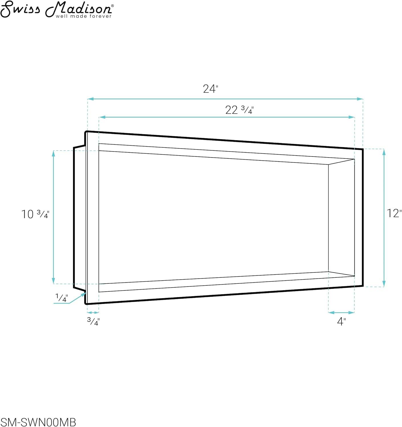 Voltaire 12" x 24" Stainless Steel Single Shelf Wall Niche