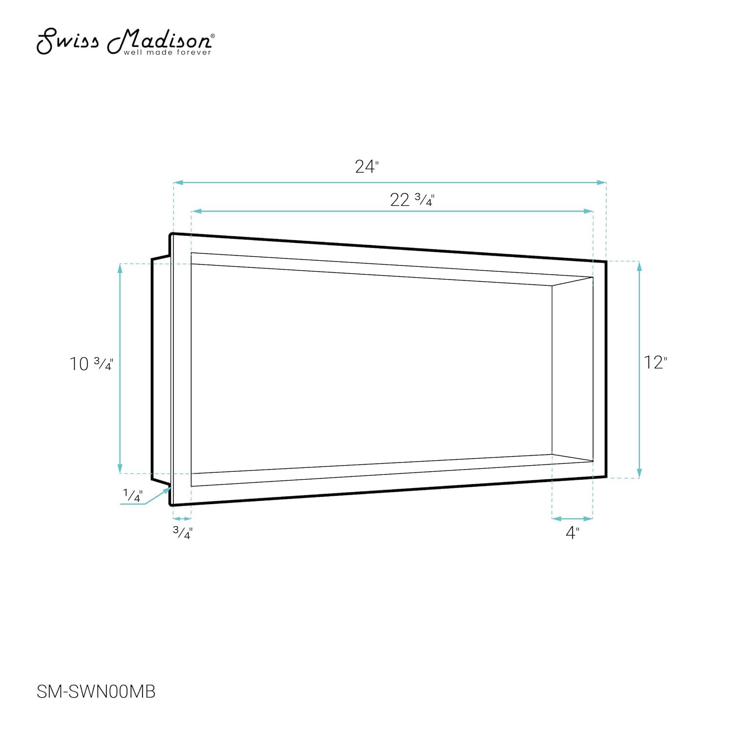 Voltaire 12" x 24" Stainless Steel Single Shelf Wall Niche