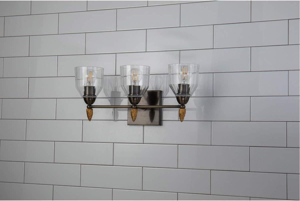 Lucas McKearn Felice 3-light Acorn-shaped Metal Bath Vanity Light in Dark Bronze