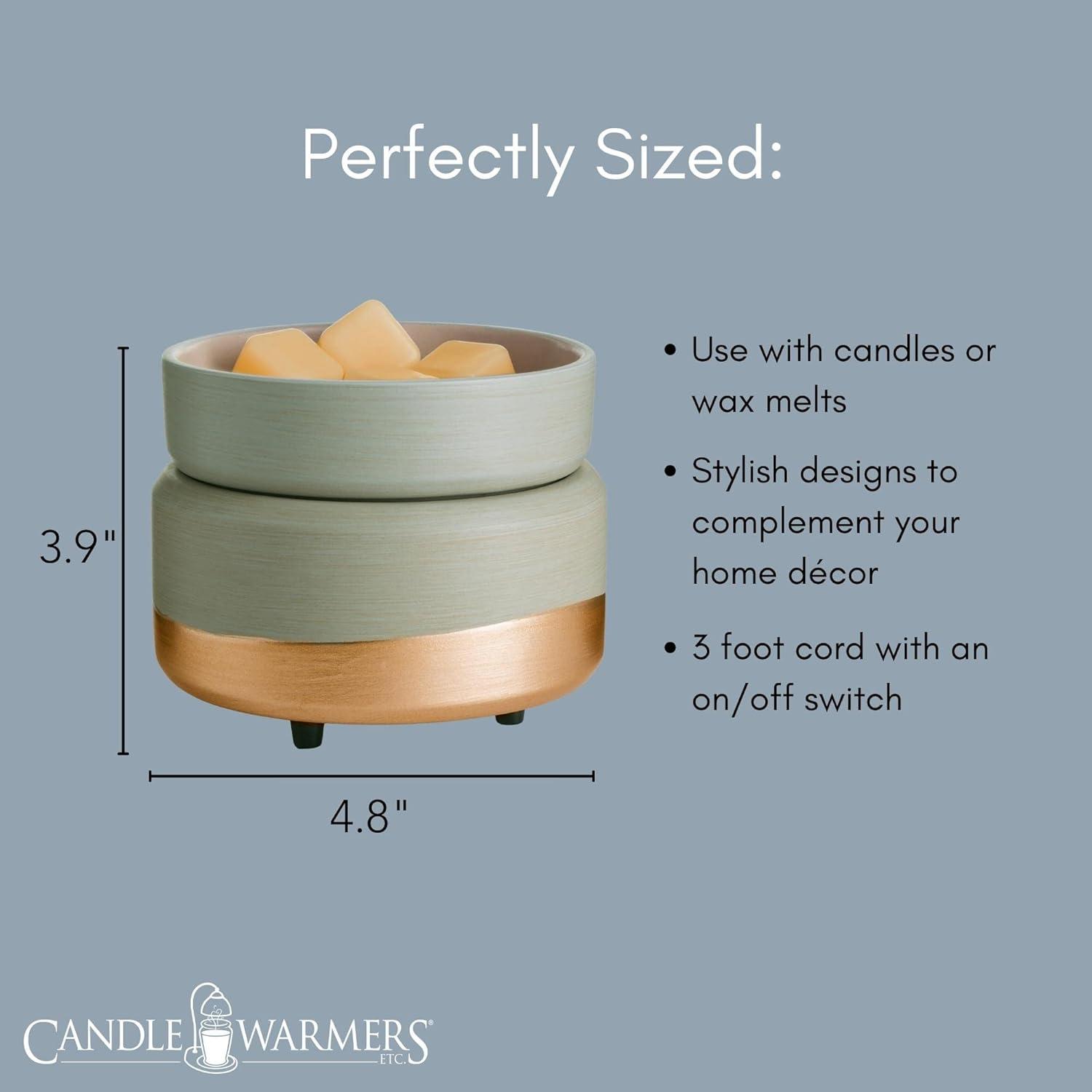 Midas 2-in-1 Gold and Gray Ceramic Candle Warmer