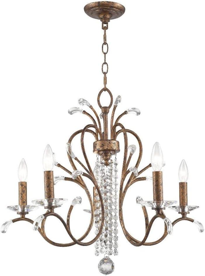 Livex Lighting 51005-91 Serafina 5-Light Chandelier, Brushed Nickel, 22