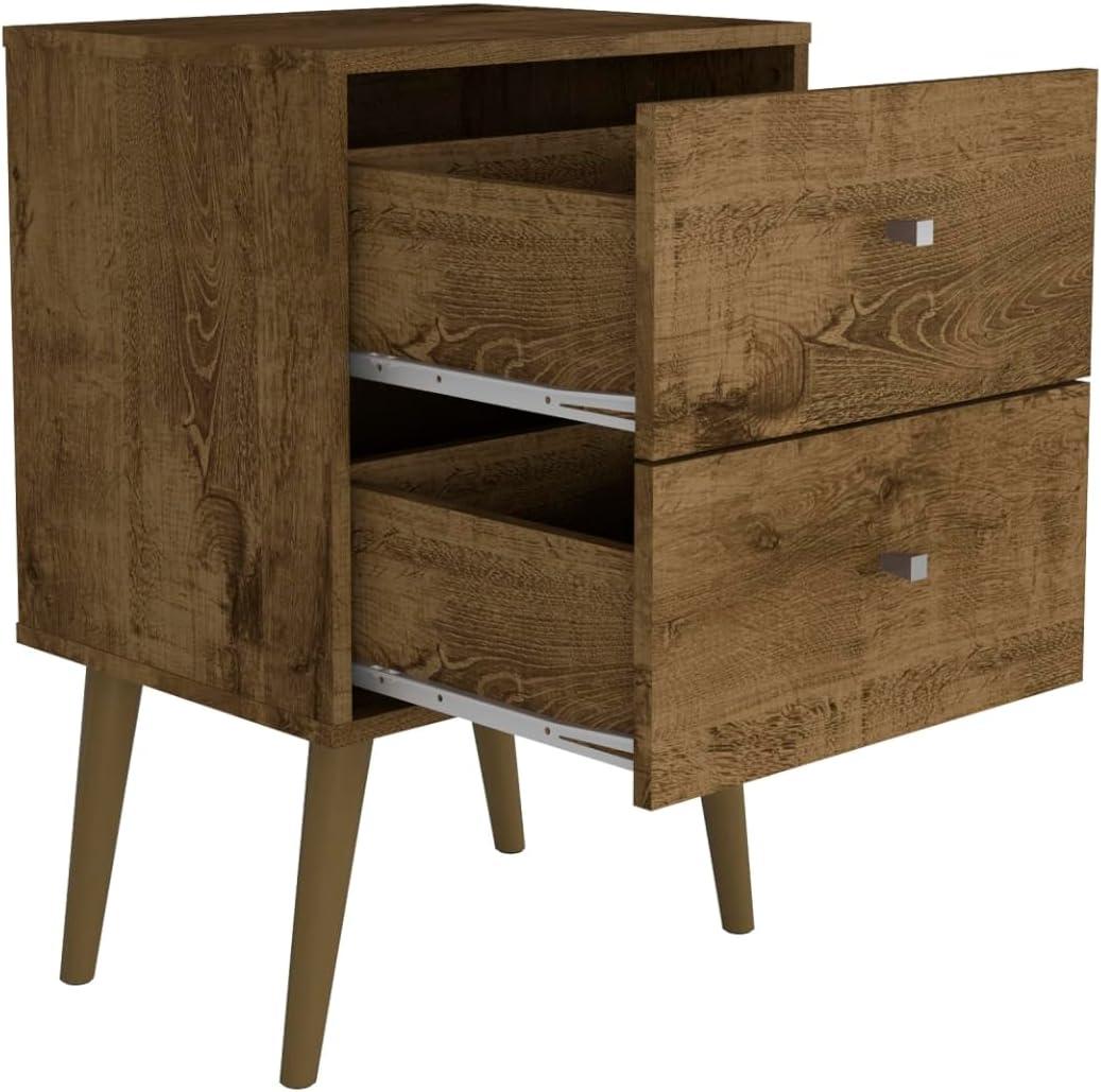 Liberty Rustic Brown 2-Drawer Nightstand with Solid Wood Legs