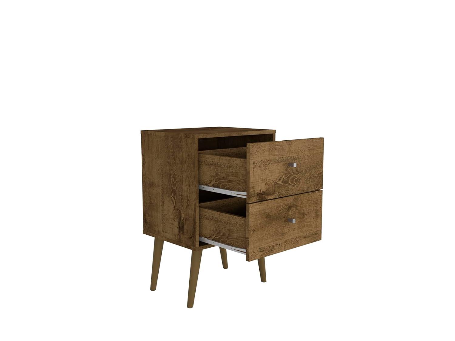 Liberty Rustic Brown 2-Drawer Nightstand with Solid Wood Legs