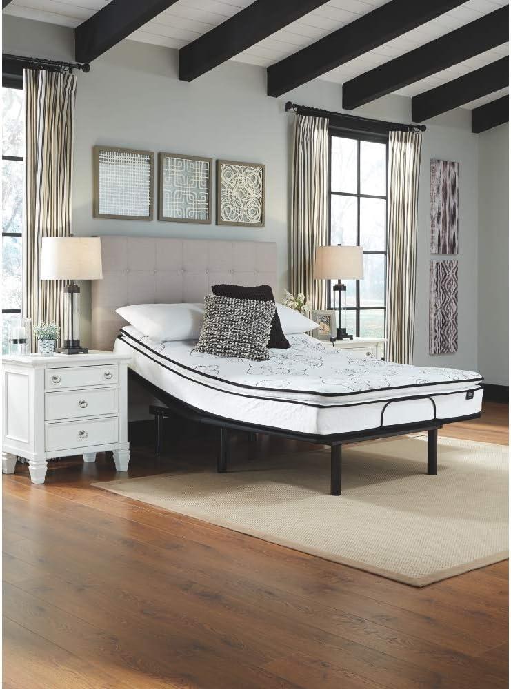 King Adjustable White Metal Bed Base with Remote