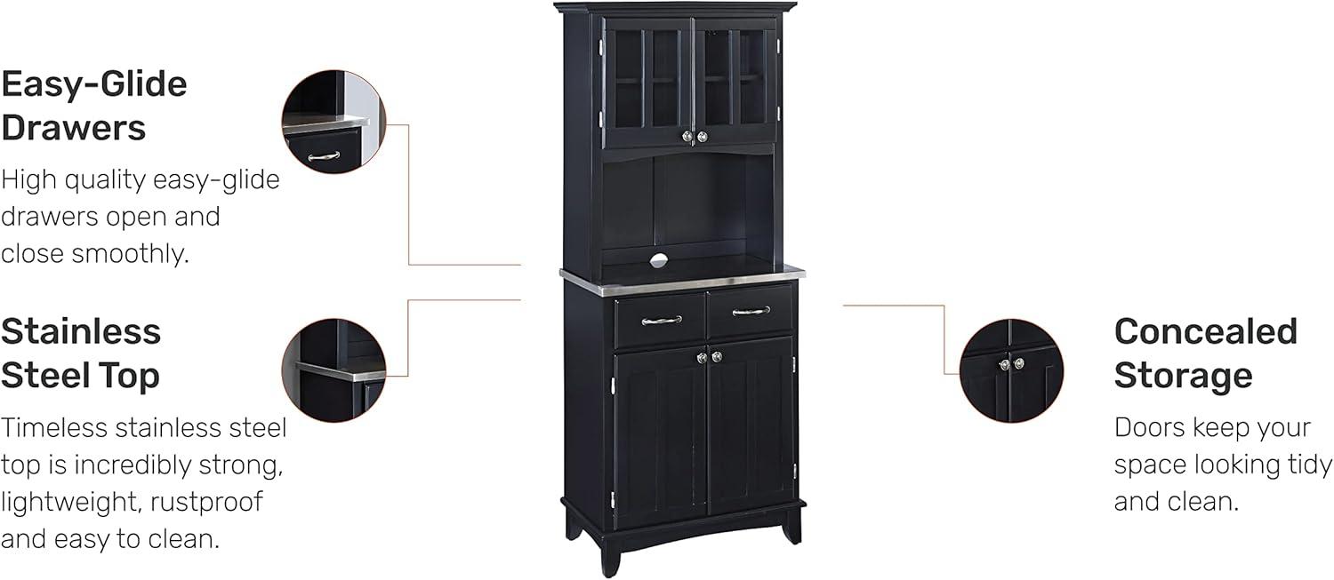 Homestyles Buffet of Buffets Wood Buffet with Hutch in Black