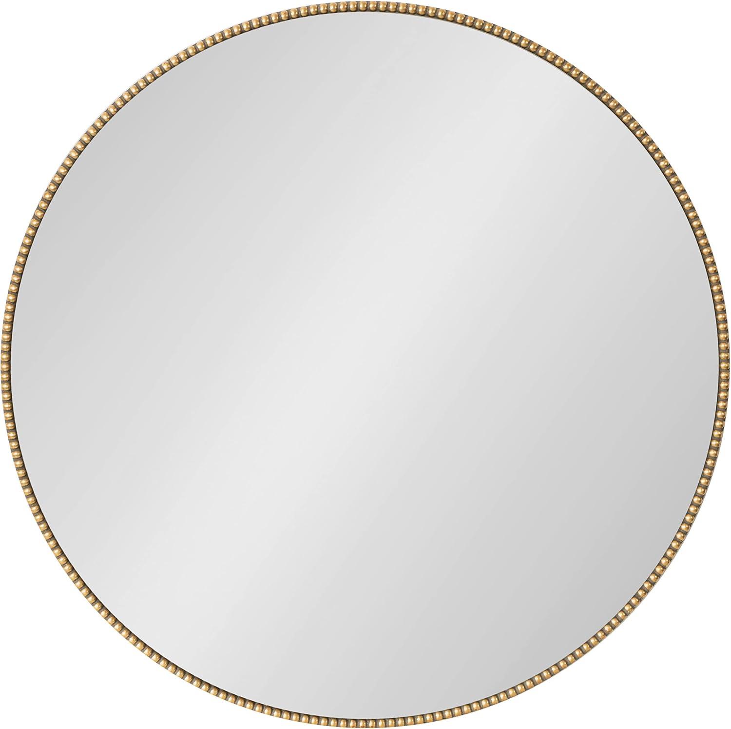 Gwendolyn Round Beaded Accent Wall Mirror Gold - Kate and Laurel