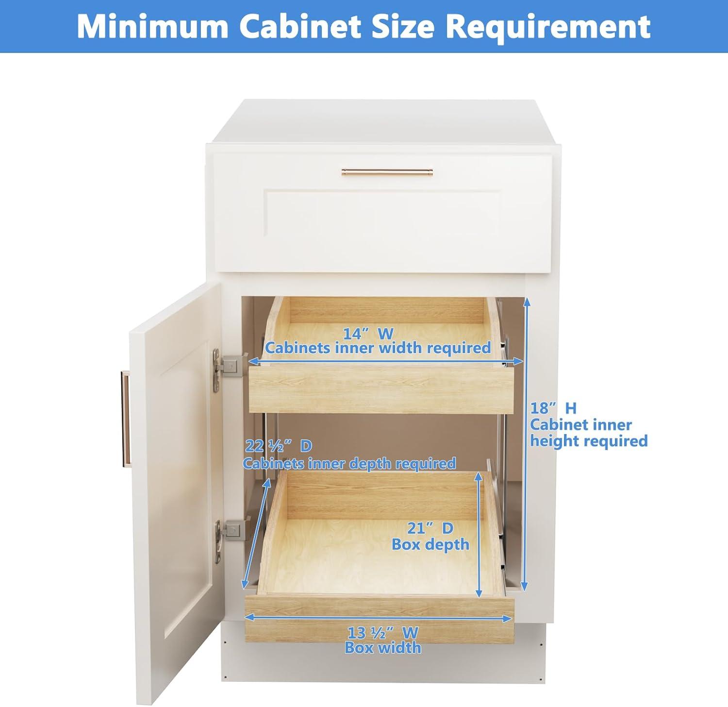 LOVMOR 2 Tier Pull Slide Out Cabinet Organizer 13 Inch x 21 inch, Cabinet Drawer Organizer with U Bracket