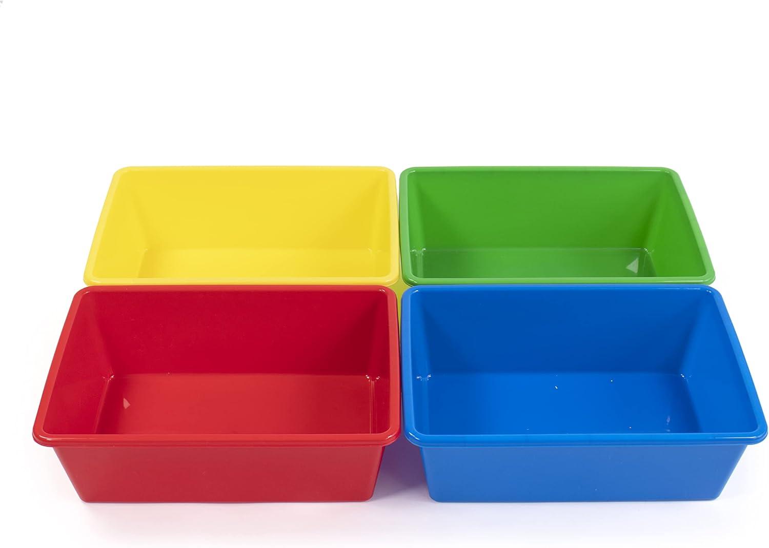 Humble Crew Large Plastic Storage Bins, Set of 4, Primary Colors