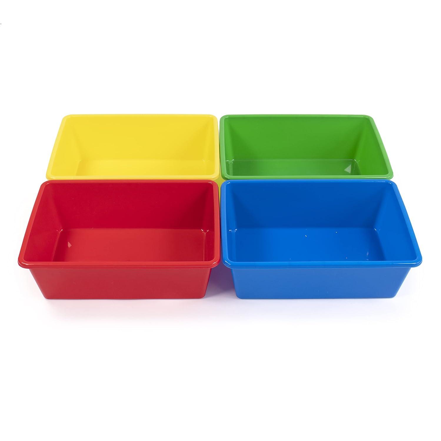 Humble Crew Large Plastic Storage Bins, Set of 4, Primary Colors