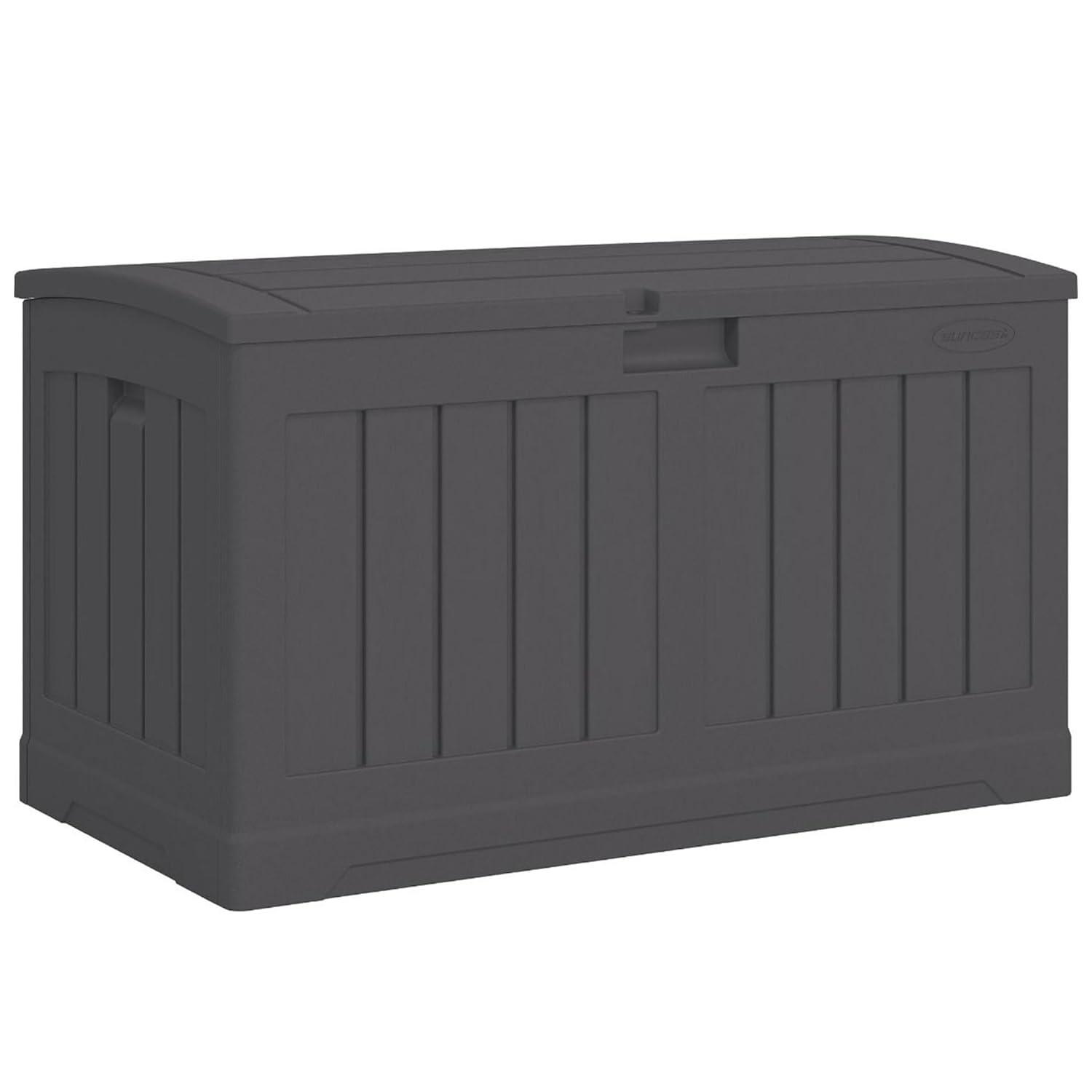 Suncast Suncast 50 Gallon Plastic Deck Box with Molded Lockable Feature for Home, Gray
