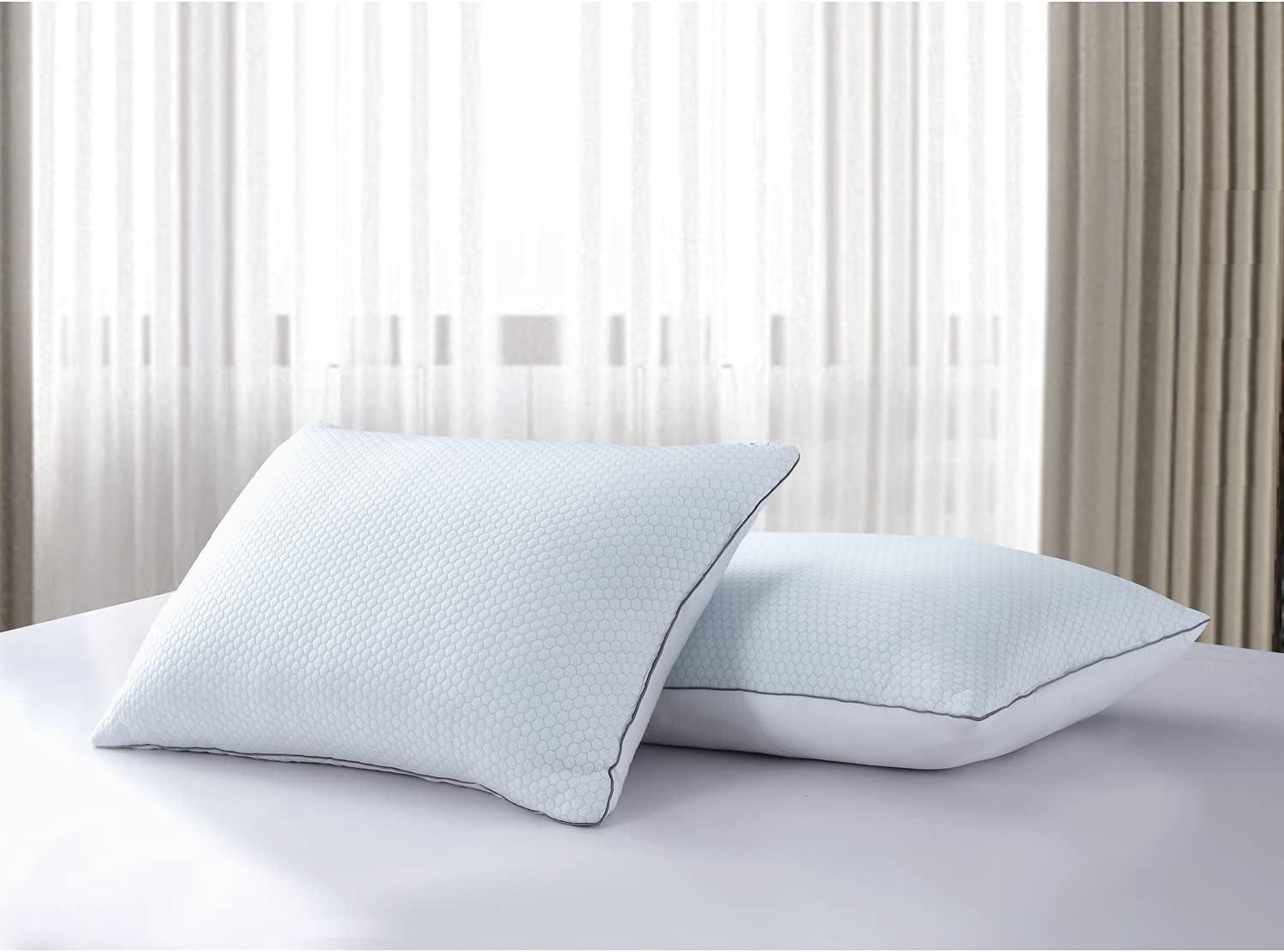 Serta 233 Thread Count Summer And Winter White Goose Feather Bed Pillow