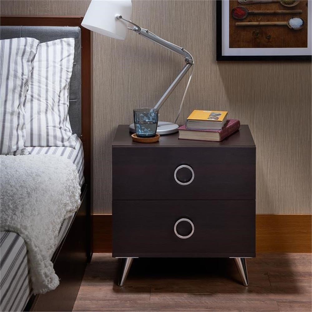 ACME Elms Accent Table with 2 Drawers in Black