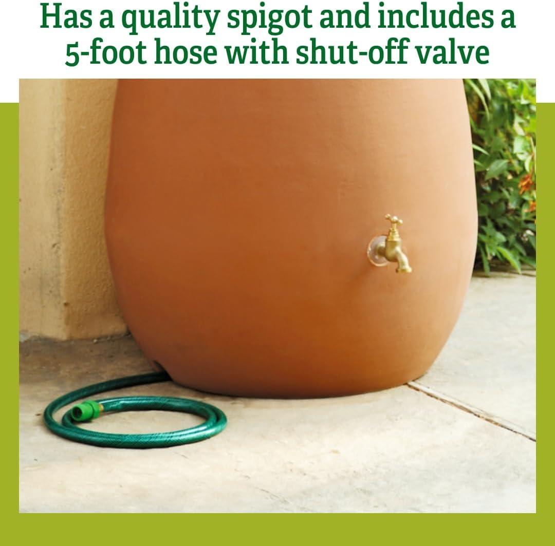 Algreen 65 Gallon Plastic Rain Barrel with Planter Top