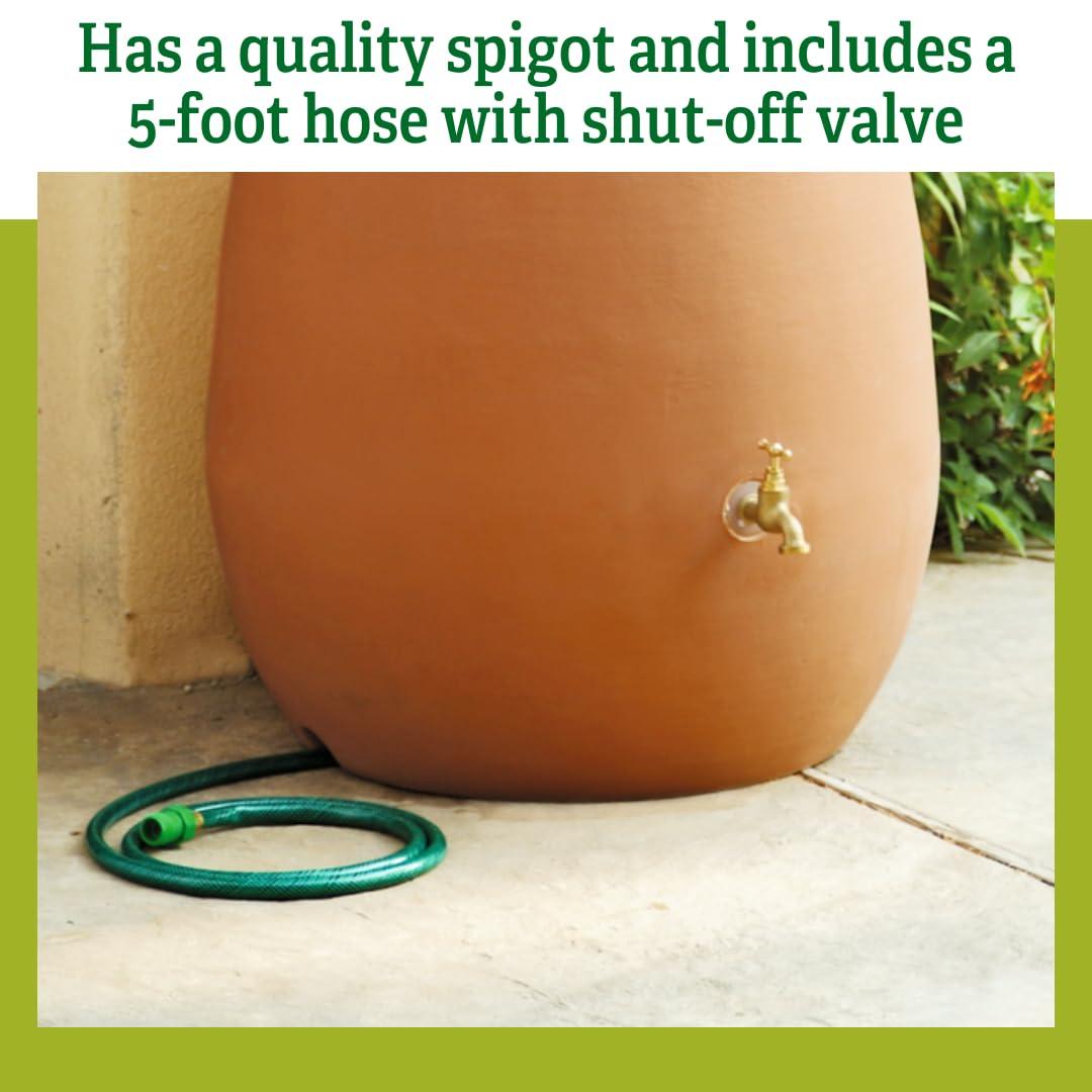 Algreen 65 Gallon Plastic Rain Barrel with Planter Top