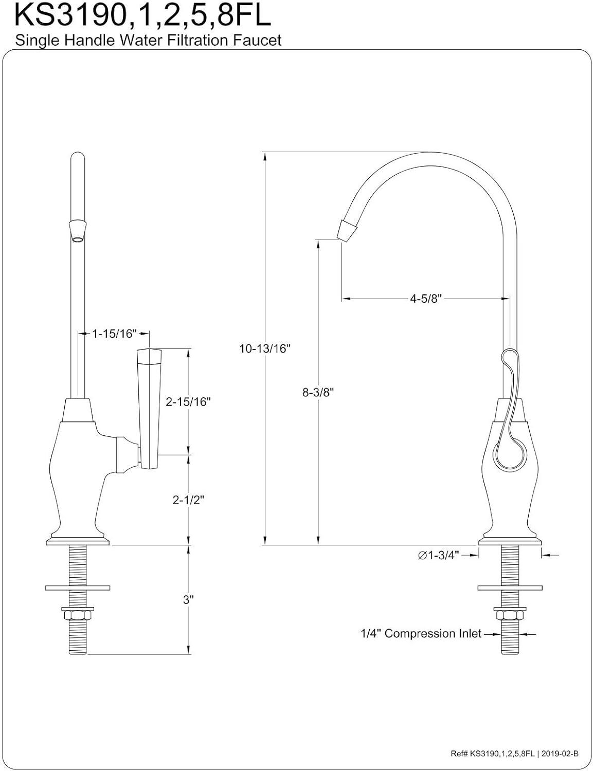 Kingston Brass Royale Single-Handle 1-Hole Deck Mount Water Filtration Faucet