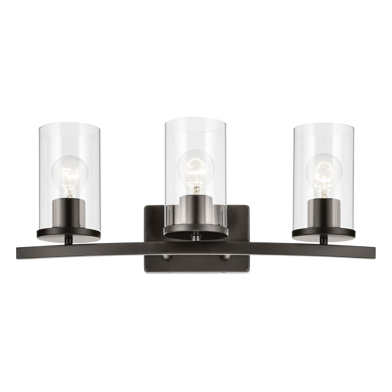 45497OZCLR-Kichler Lighting-Crosby - 3 Light Bath Vanity-8.75 Inches Tall and 23 Inches Wide-Olde Bronze Finish-Clear Glass Color