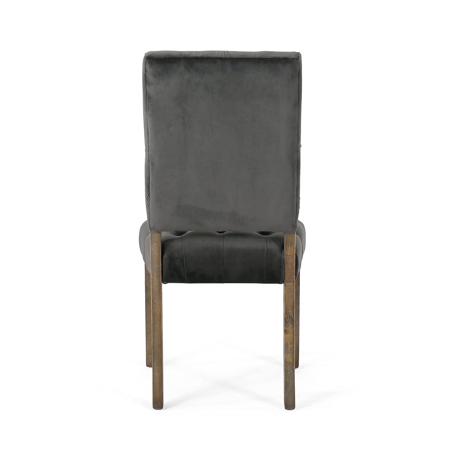 Set of 2 Saltillo New Velvet Dining Chair Charcoal - Christopher Knight Home: Upholstered, Button Tufted