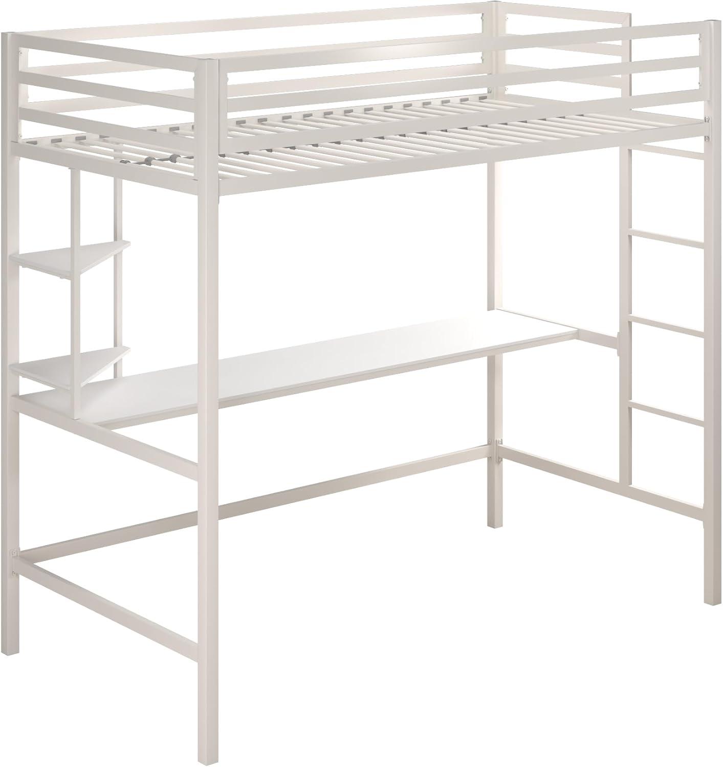 Maxwell Metal Loft Bed with Built-in-Desk by Novogratz