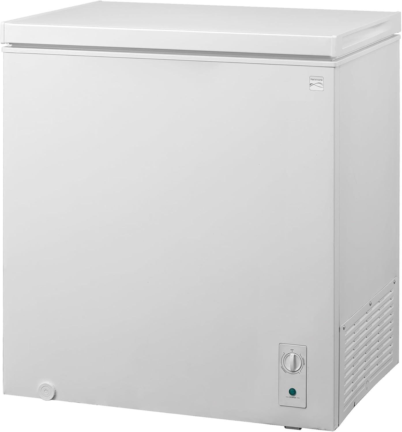 Compact White Convertible Refrigerator/Freezer with Stay-Open Lid