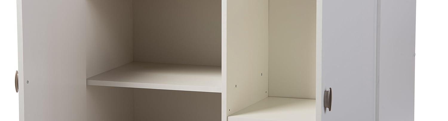 Marcy Modern and Contemporary Wood Entryway Storage Sideboard Cabinet - White - Baxton Studio: Engineered Wood, 5 Shelves, Bag Organizer