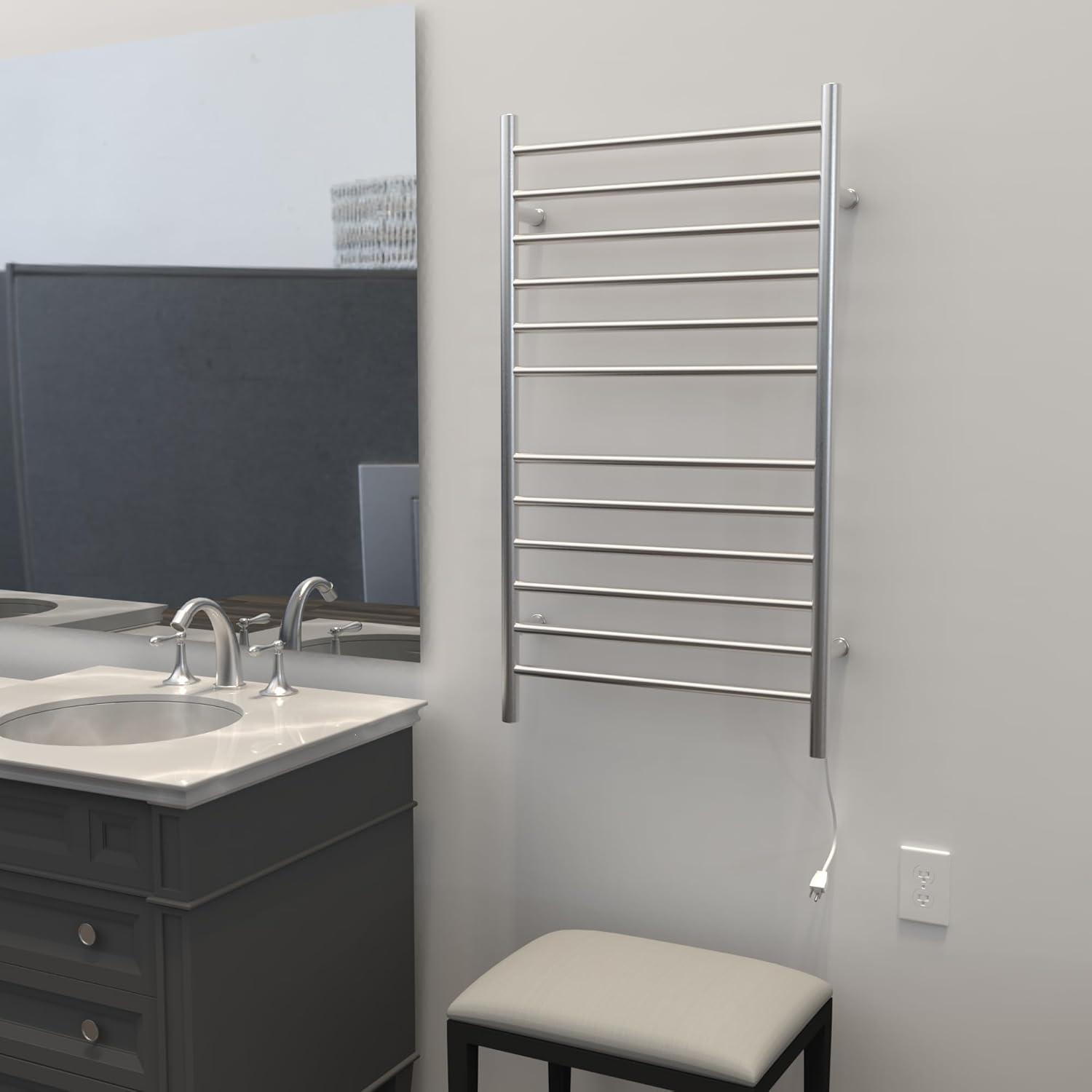 Radiant Large Wall Mount Electric Towel Warmer hardwired plug in combo