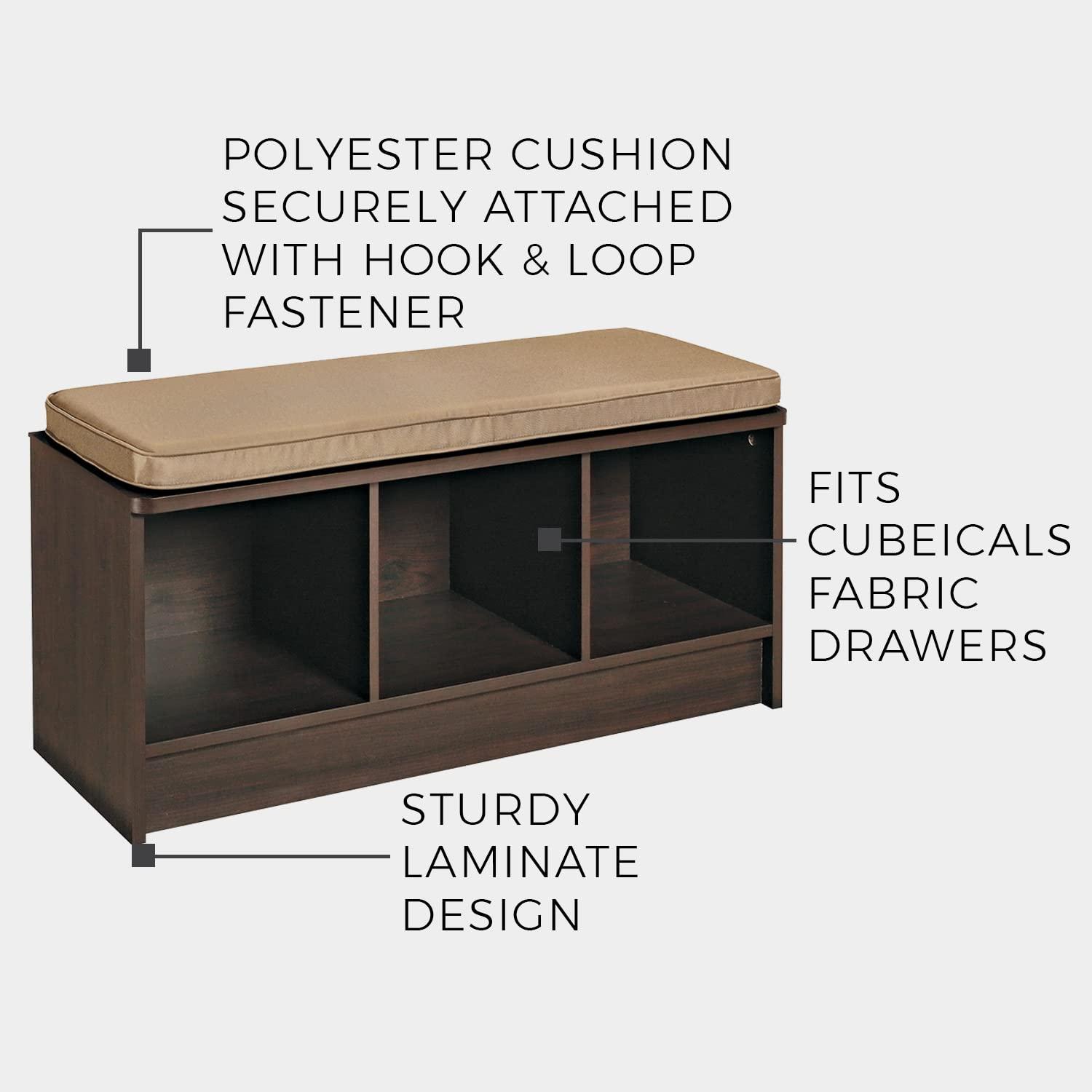 ClosetMaid ClosetMaid Cubeicals 3-Cube Storage Bench with Tan Cushion