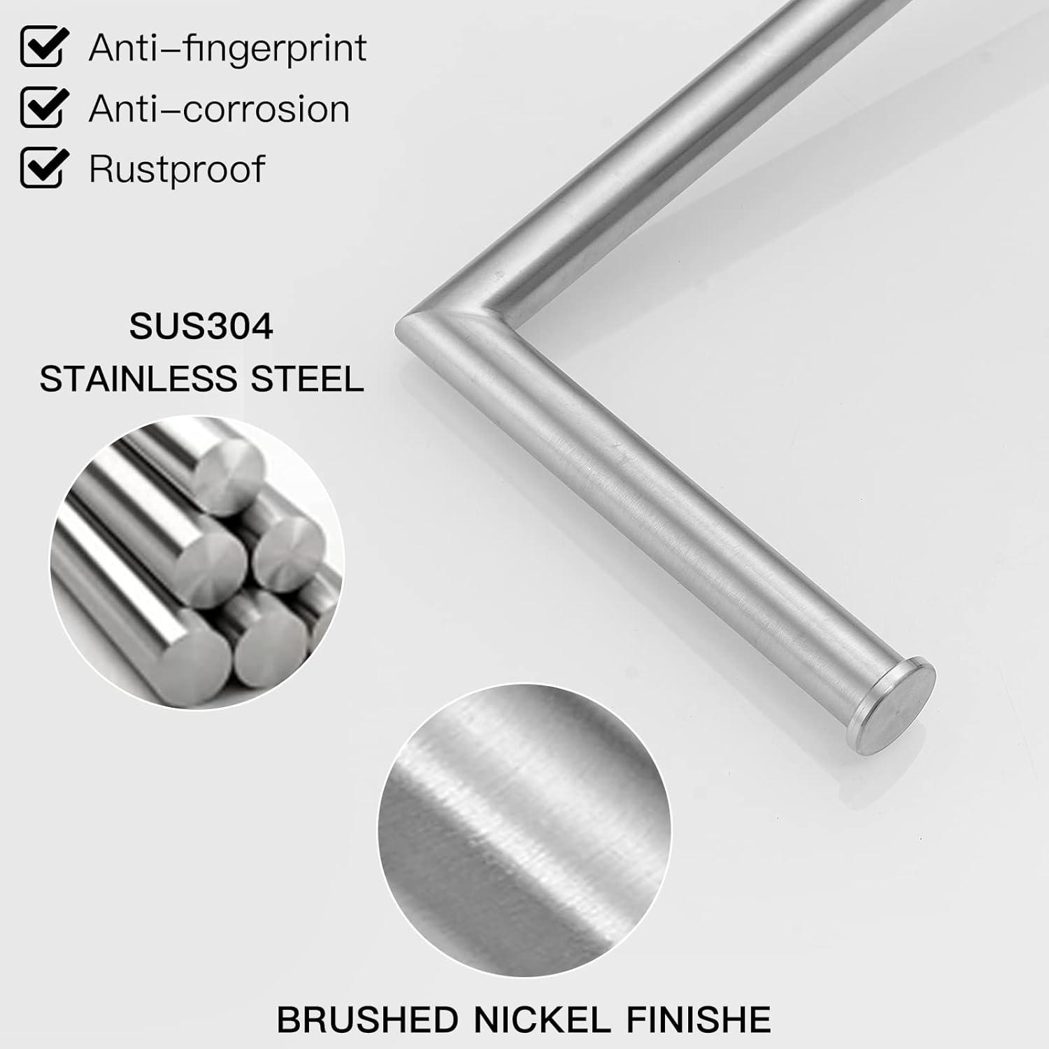 BGL Freestanding Toilet Paper Holder - Brushed Nickel, Reserve Storage for Paper Rolls