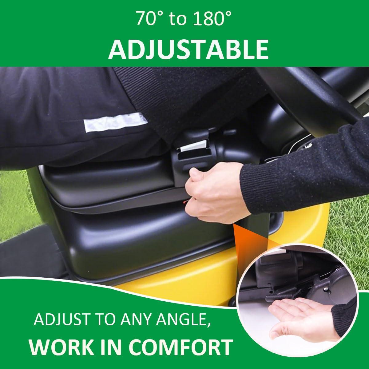 Black Adjustable PVC Forklift and Tractor Seat with Armrests