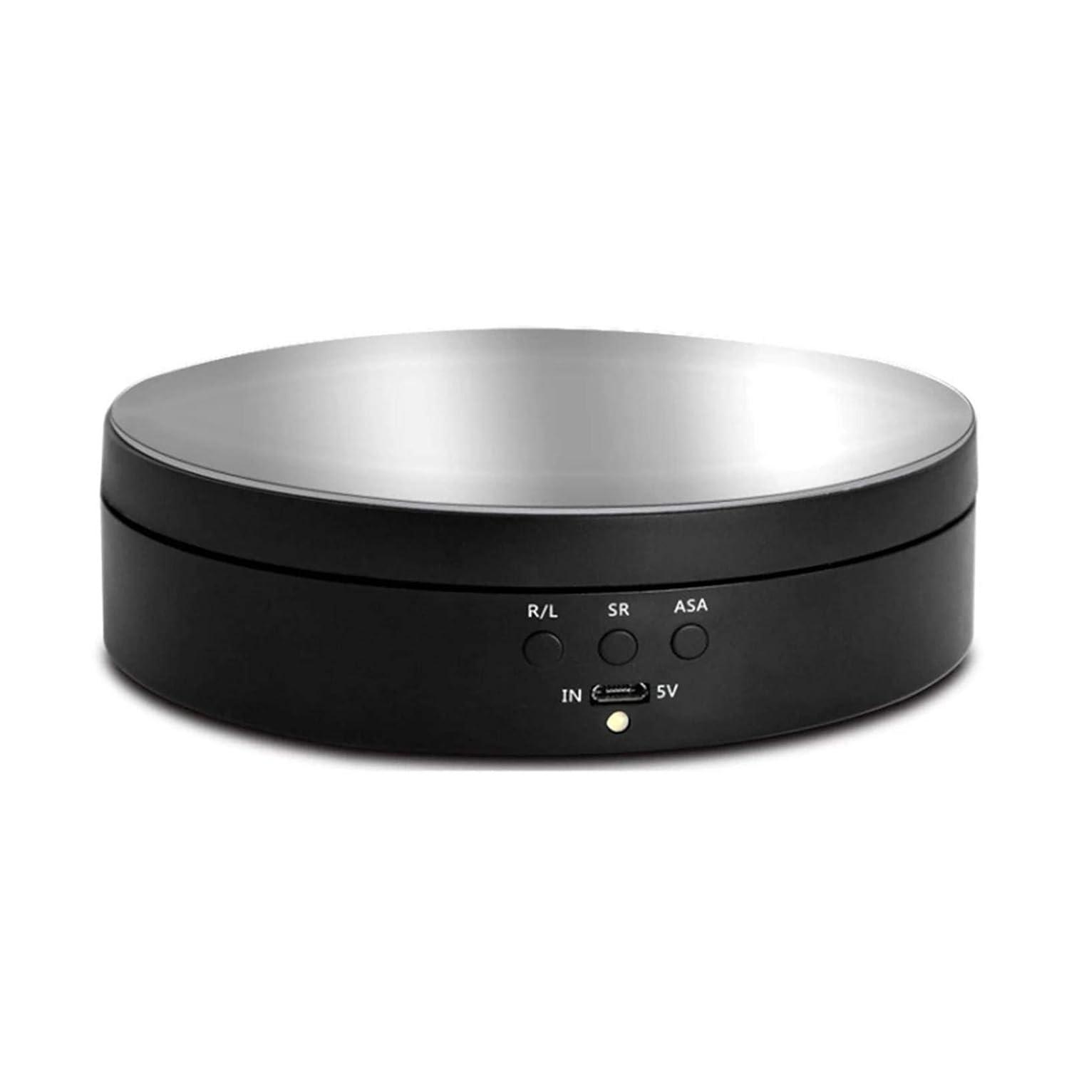 Black and Silver 5.43 Inch Motorized Rotating Display Stand