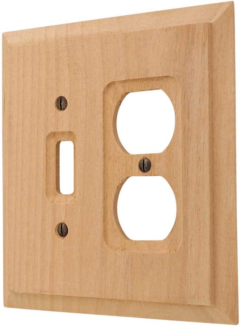 Unfinished Wood Single Toggle and Duplex Wallplate