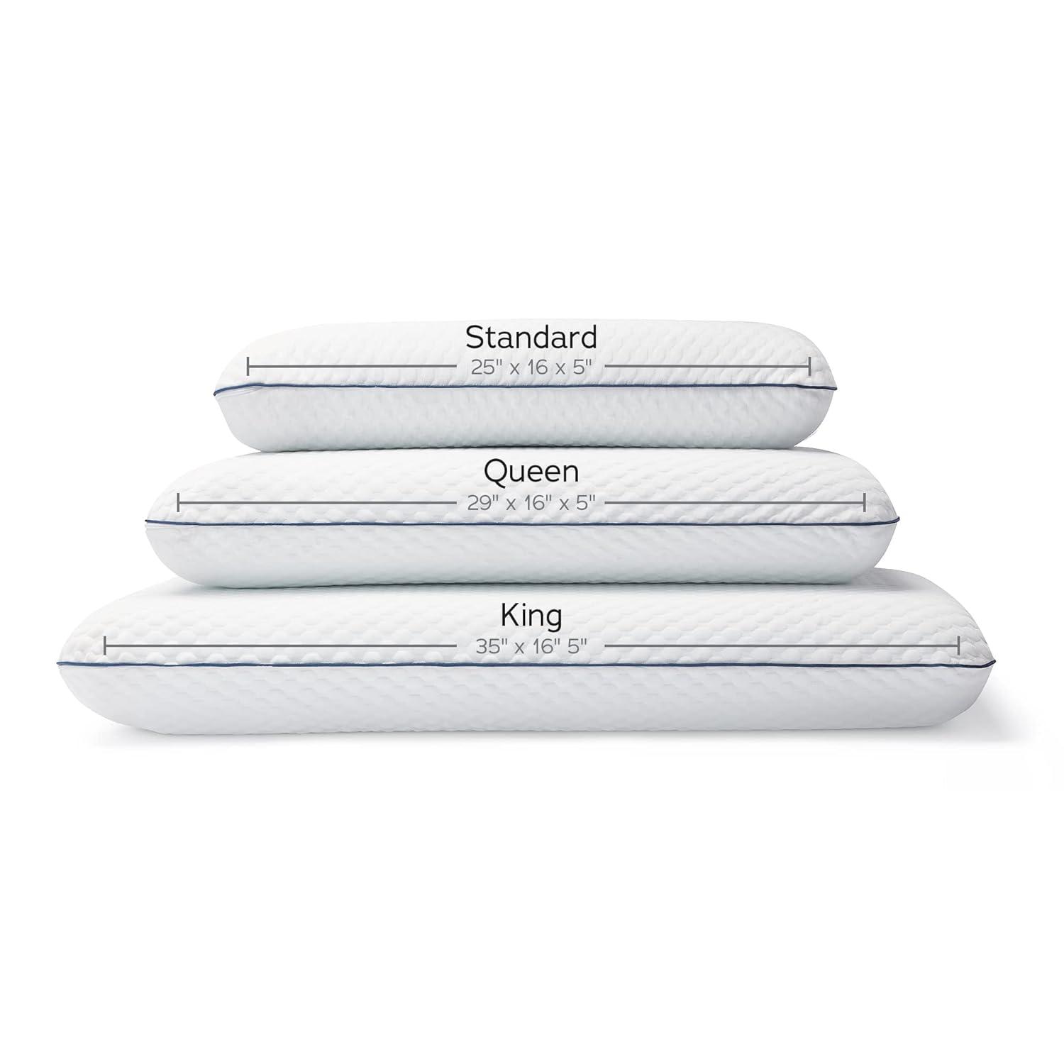 WEEKENDER Gel Memory Foam Pillow - Standard Size - 2-Pack - Medium Plush Feel - Neck & Shoulder Support - For Back, Side, & Stomach Sleepers - Home, Hotel, & Hospital Essentials