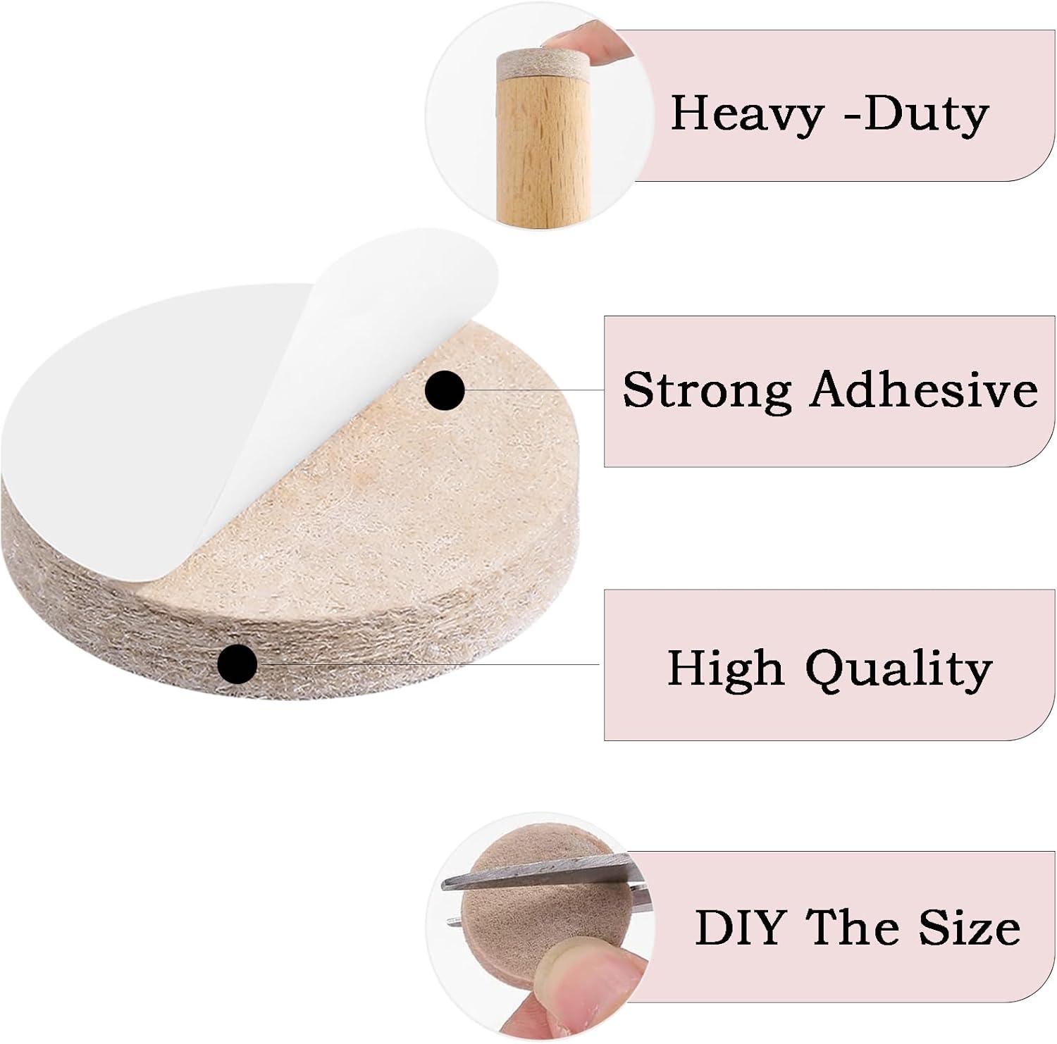 Fursafe&Q Felt Furniture Pads, Furniture Felt Pads for Hardwood Floors -Self Adhesive Chair Leg Floor Protectors, Protect from Nicks, Dents and Scratches, Chair Feet Protectors 136 Pcs Chair Feet