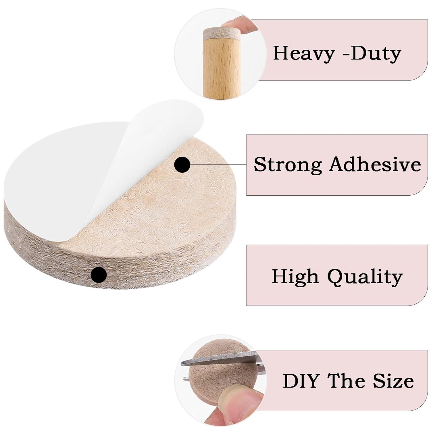 Fursafe&Q Felt Furniture Pads, Furniture Felt Pads for Hardwood Floors -Self Adhesive Chair Leg Floor Protectors, Protect from Nicks, Dents and Scratches, Chair Feet Protectors 136 Pcs Chair Feet