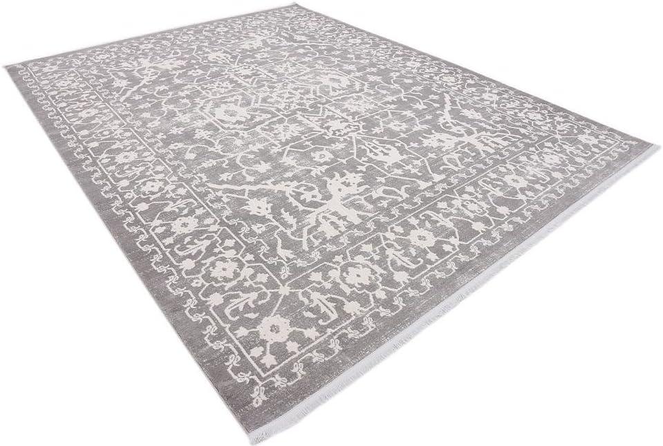 Light Gray Modern Classical 8' x 10' Indoor Abstract Rug