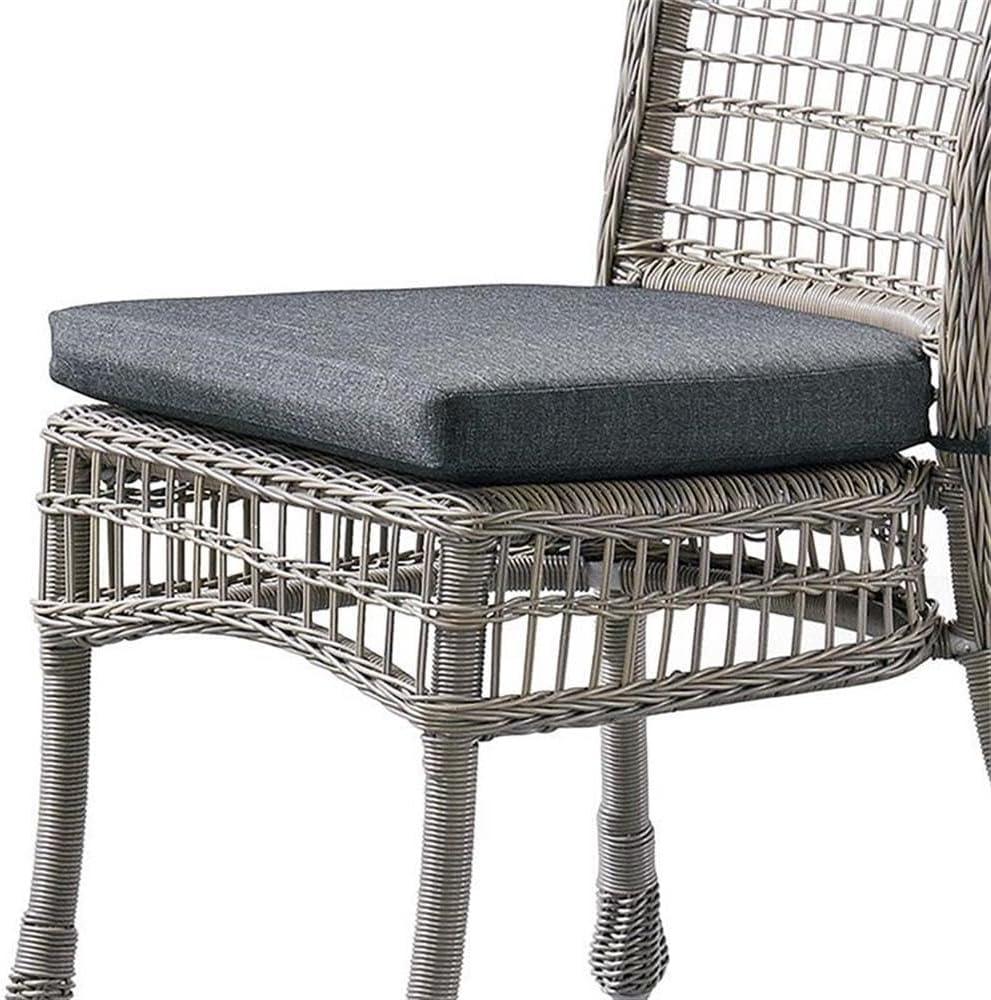 Asti All-Weather Gray Wicker Outdoor Set of Two Dining Chairs with Cushions