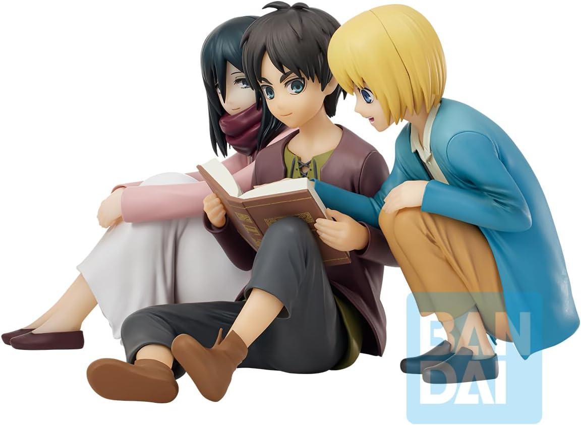 Attack On Titan Ichibansho Eren Jaeger & Mikasa Ackermann & Armin Arlert Collectible Figure (Rumbling)